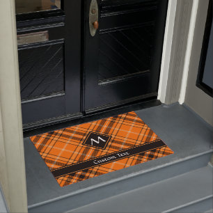 Halloween Orange Tartan Fußmatte