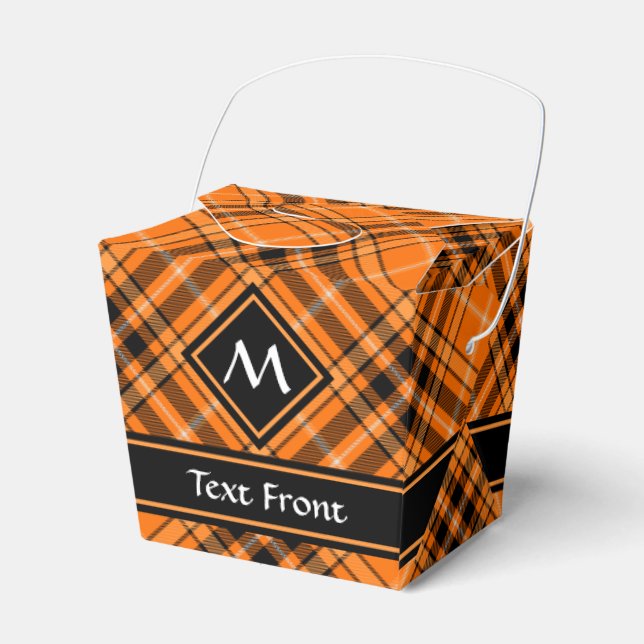 Halloween Orange Tartan Geschenkschachtel (Vorderseite)