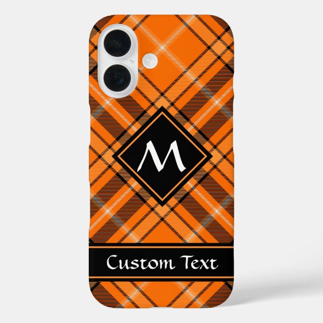 Halloween Orange Tartan iPhone 16 Hülle (Rückseite)