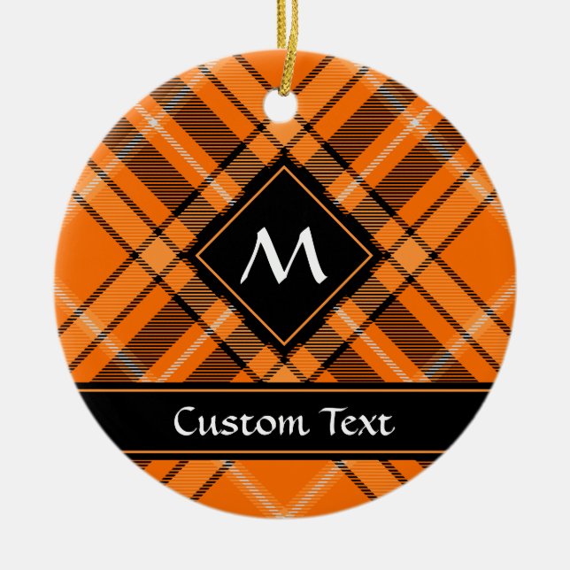 Halloween Orange Tartan Keramik Ornament (Vorne)