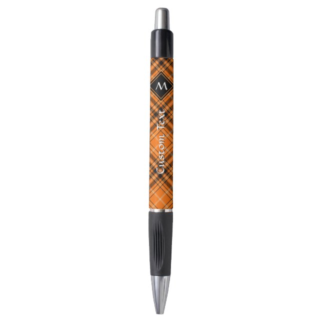 Halloween Orange Tartan Kugelschreiber (Vorderseite Vertikal)