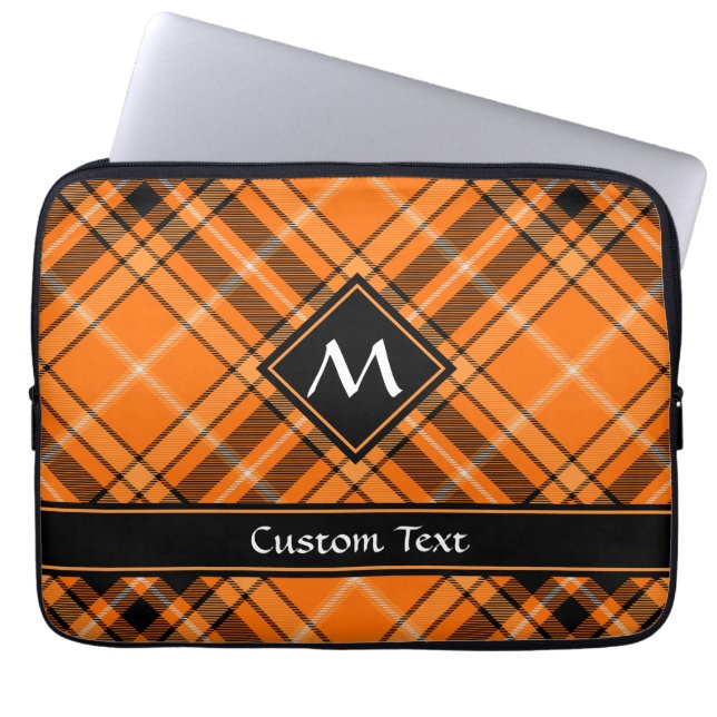 Halloween Orange Tartan Laptopschutzhülle (Vorderseite)