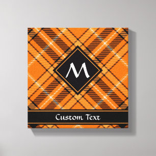 Halloween Orange Tartan Leinwanddruck