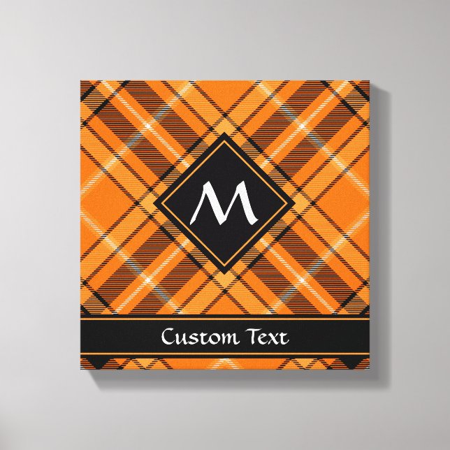 Halloween Orange Tartan Leinwanddruck (Vorderseite)