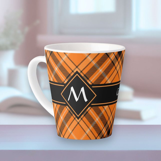 Halloween Orange Tartan Milchtasse (Von Creator hochgeladen)