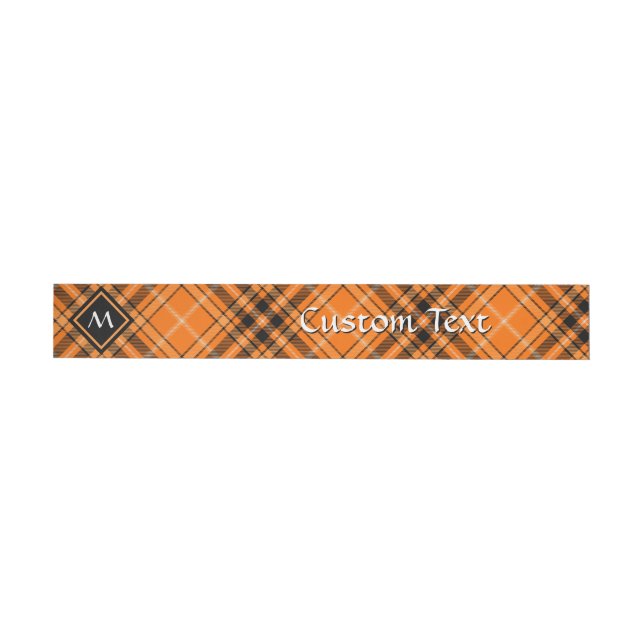 Halloween Orange Tartan Rundum-Adressaufkleber (Person)