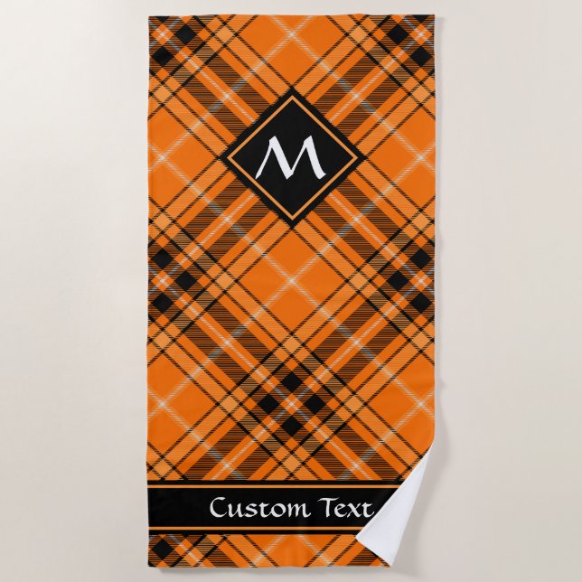 Halloween Orange Tartan Strandtuch (Vorderseite)