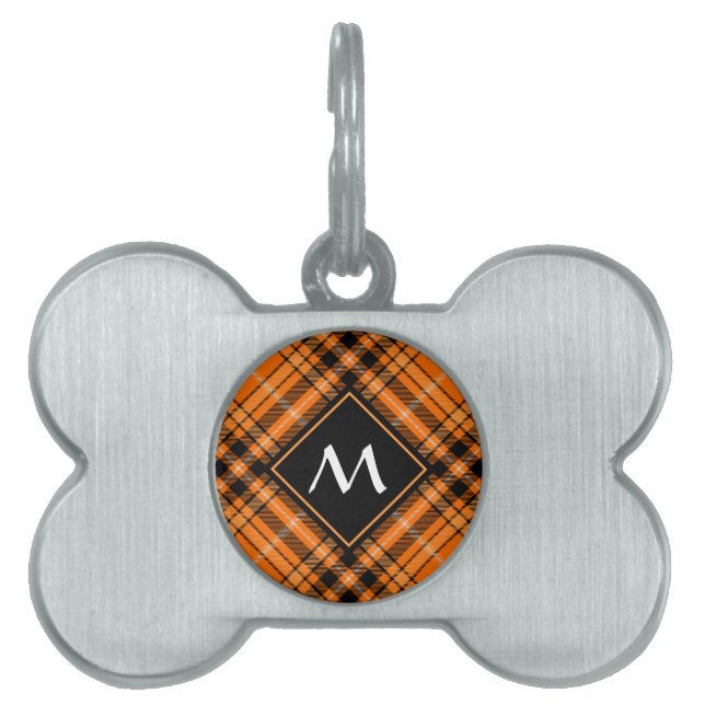Halloween Orange Tartan Tiermarke (Vorderseite)