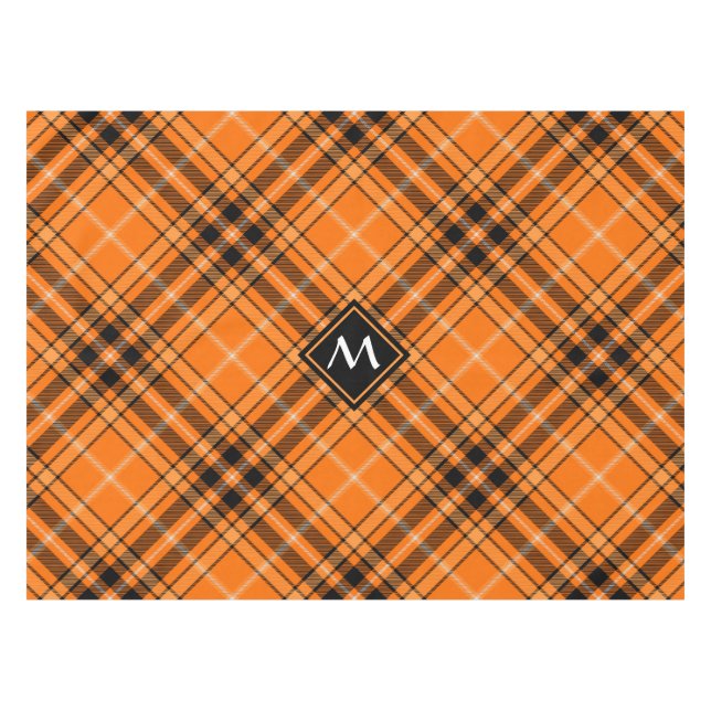 Halloween Orange Tartan Tischdecke (Vorderseite (Horizontal))