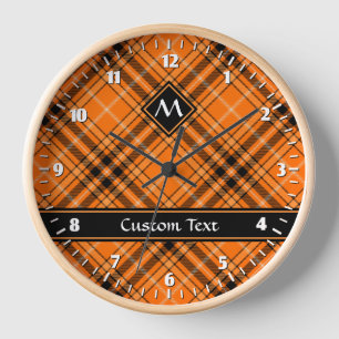 Halloween Orange Tartan Uhr