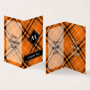 Halloween Orange Tartan Visitenkarten