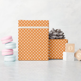 Halloween Orange Tiny White Polka Dot Geschenkpapier