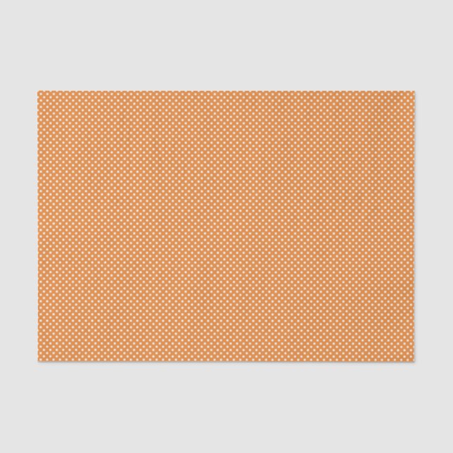 Halloween Orange Tiny White Polka Dot Seidenpapier (Vorderseite)