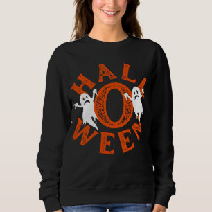 Halloween Orange Typografie Geister Sweatshirt