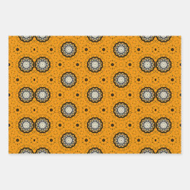 Halloween Orange und Black Abstrakt Pattern Geschenkpapier Set