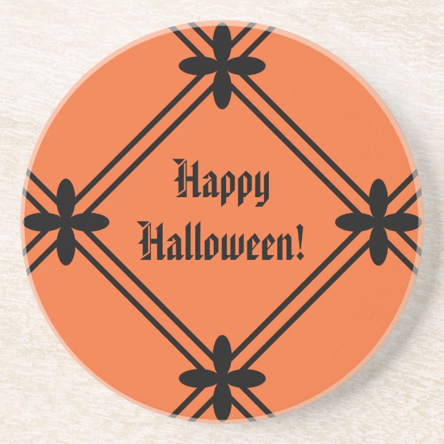 Halloween Orange und Black Pattern Getränkeuntersetzer (Vorne)