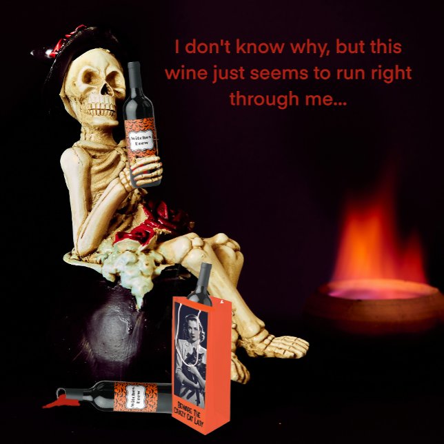 Halloween Orange und Black Weinetikett (These wine bottle labels can be personalized.)