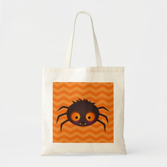 Halloween Orange Zickzack Niedliche Spiegelung Des Tragetasche (Vorne)