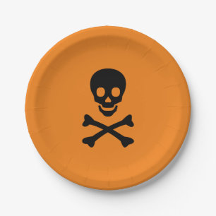 Halloween-Orangenkopf Pappteller