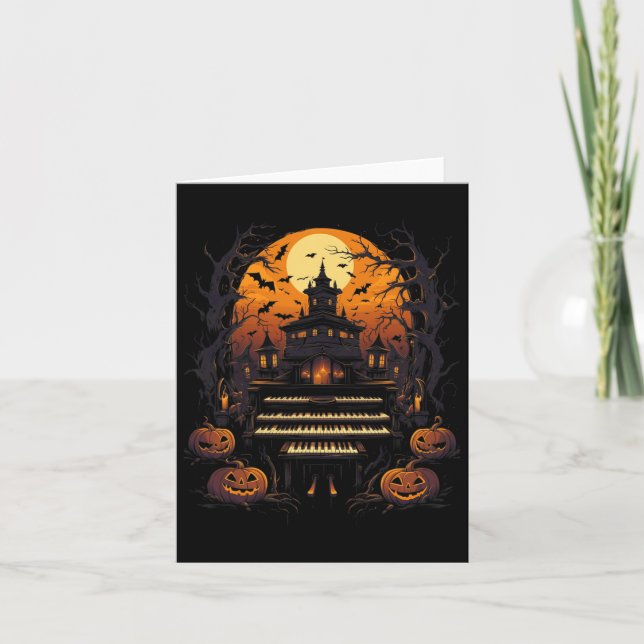 Halloween Orgelspielermusik Karte (Vorderseite)