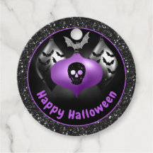 Halloween-Ornamente aus schwarzem und Lila Glitzer