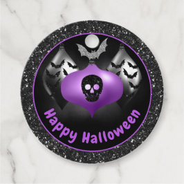 Halloween-Ornamente aus schwarzem und Lila Glitzer Geschenkanhänger