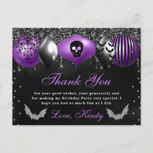 Halloween Ornamente Geburtstagsparty Danke Postkarte