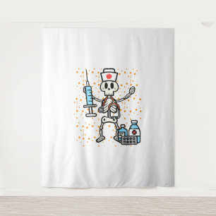 Halloween Orthopädie Krankenschwester Skeleton Scr Wandteppich