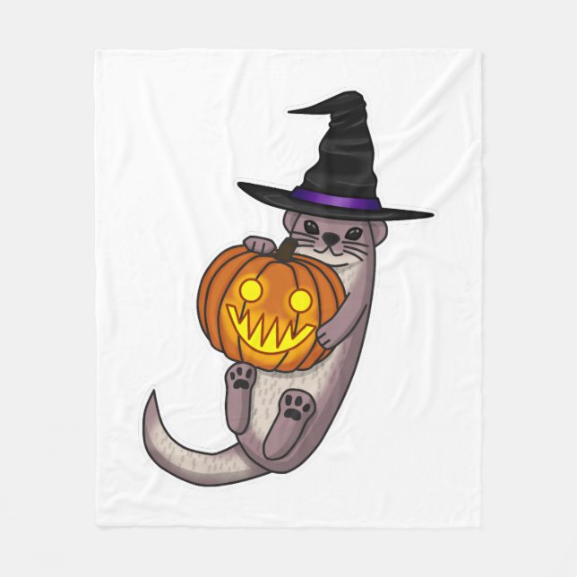 Halloween Otter Fleecedecke (Vorderseite)