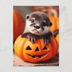 Halloween Otter Postkarte