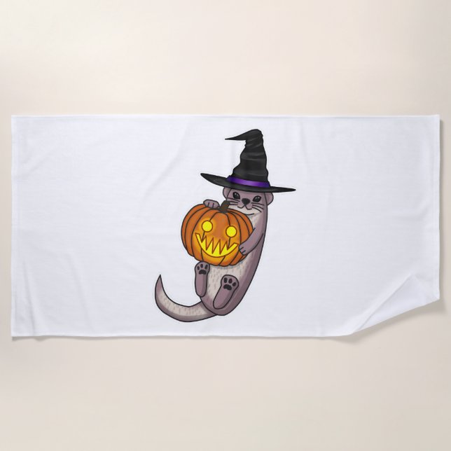 Halloween Otter Strandtuch (Vorderseite)