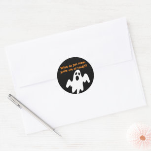 Halloween Out of Candy Funny Ghost Runder Aufkleber
