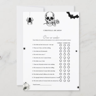 Halloween Over oder unter Brautparty Game Card Ankündigung