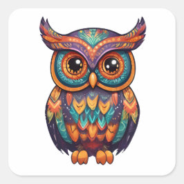 Halloween Owl Alebrije Quadratischer Aufkleber