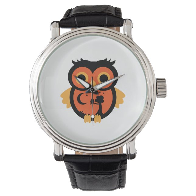 Halloween Owl Armbanduhr (Vorderseite)
