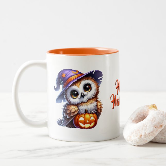 Halloween Owl Coffee Mug (Avec donut)