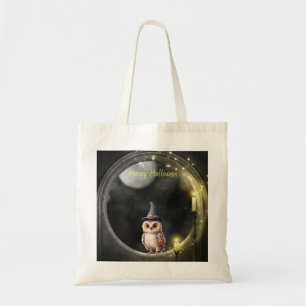Halloween Owl im Rundturmfenster Tragetasche