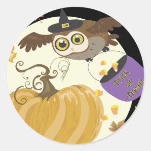 Halloween Owl Trick oder Treat Stickers