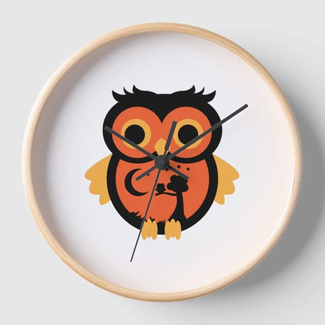Halloween Owl Uhr (Vorderseite)