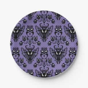 Halloween Owls Black and Lila Wicked Eyes Party Pappteller