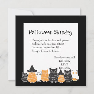 Halloween Owls Einladung