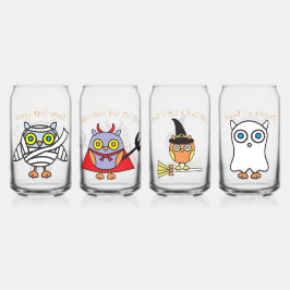 Halloween Owls Trinkbehälter Set 4 Dosenglas