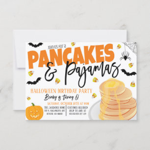 Halloween Pancakes und Pajamas Einladung