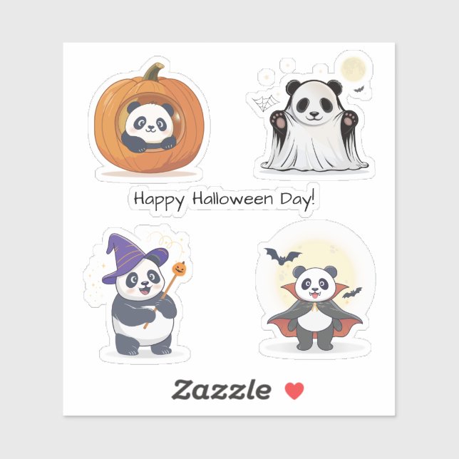 Halloween Panda Collection Aufkleber (Blatt)