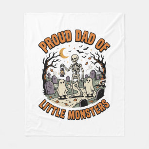 Halloween Papa Kleine Monster Nacht Fleecedecke