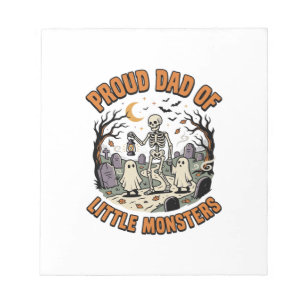 Halloween Papa Kleine Monster Nacht Notizblock
