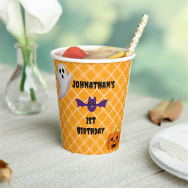 Halloween Paper Cups w. Ghost Pumpkin Bat Pappbecher