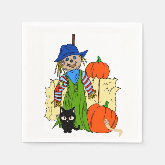 Halloween Paper Napkins, Scarecrow Serviette (Vorderseite)