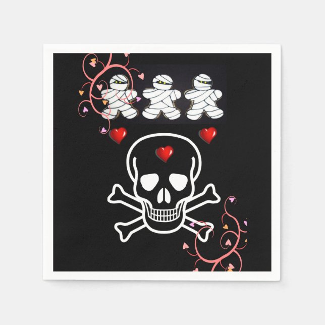 Halloween Paper Napkins, Skull Serviette (Vorderseite)