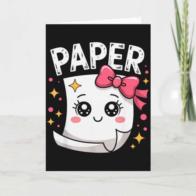 Halloween Paper Scissors Rock Matching Cute Paper  Karte (Vorderseite)